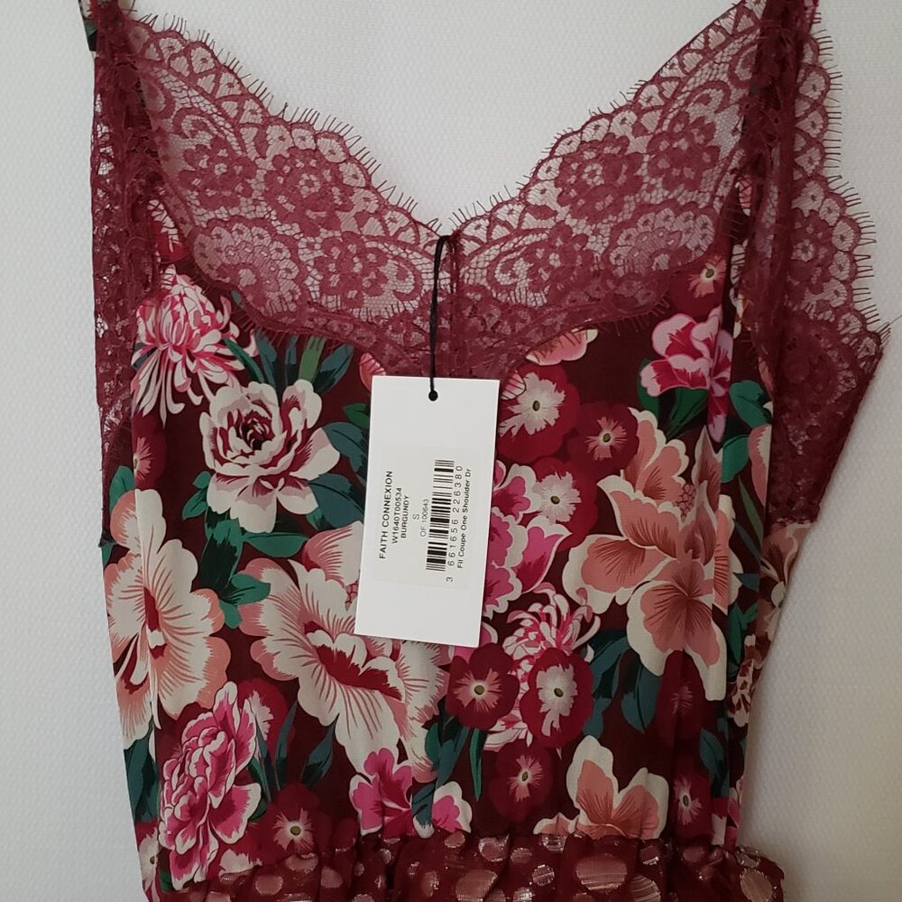 BNWT Faith Connection Burgundy One Shoulder Dress - Picture 8 of 9